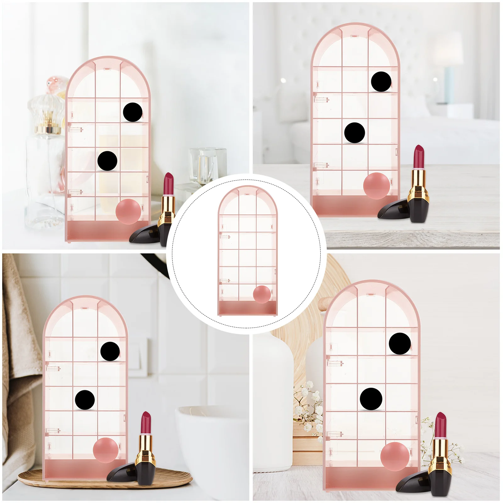 Caja expositora de lápiz labial, 18 compartimentos, Material premium, estructura robusta, diseño compacto, organizador de maquillaje, soporte para lápiz labial