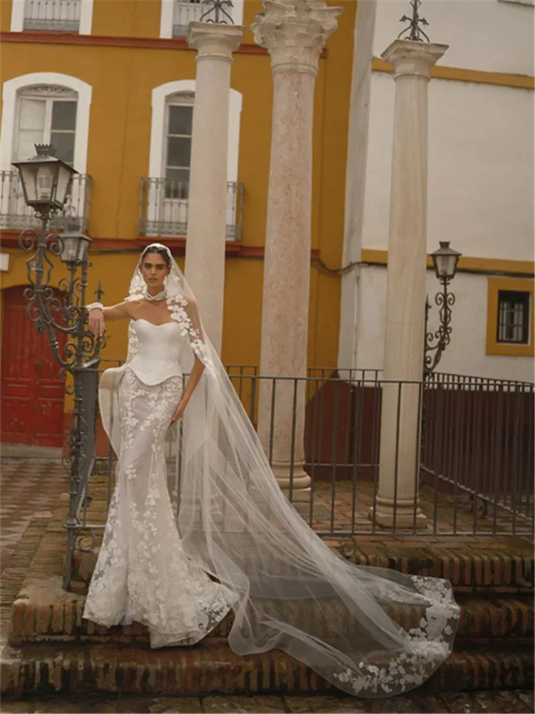 

Corset Wedding Dress Vestidos De Novia Tallas Curvy Desmontable Dos Piezas Corte Sirena Lace Vestido Noiva Simples Bespoke Gown
