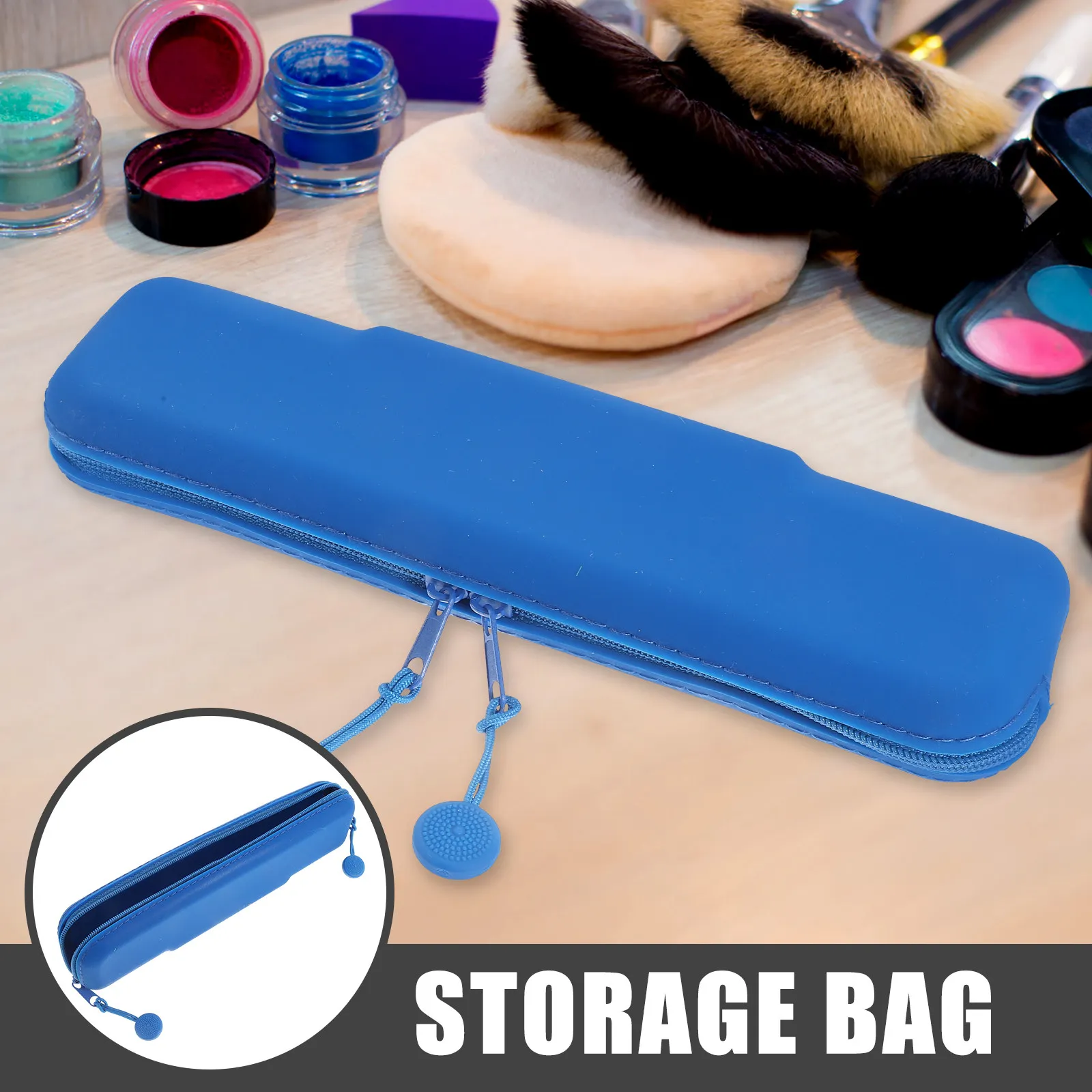 

Силиконовый чехол для кистей, водонепроницаемый органайзер для косметических кистей, компактный дорожный футляр для хранения косметических инструментов