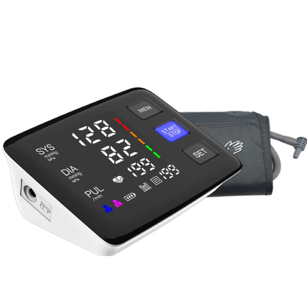 

Blood Pressure Monitor 4" Large LED Color Backlit Screen Automatic Digital Blood Pressure Tensiometer Sphygmomanometer