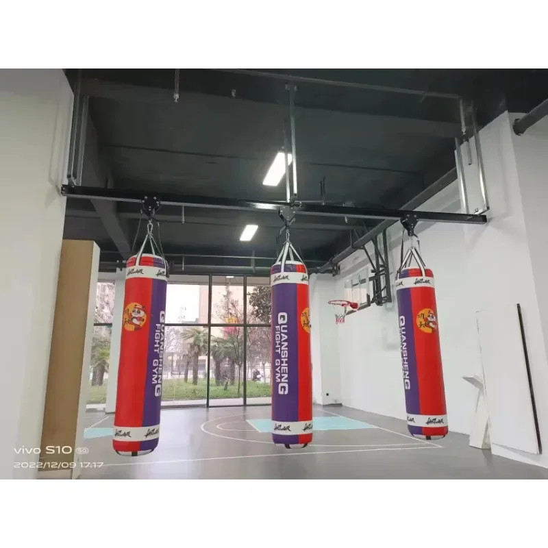 - Steel Sliding Perforated Boxing Bag Bracket with Guide Rail Pulley Heavy - Punching Bag Stand for Boxing Training