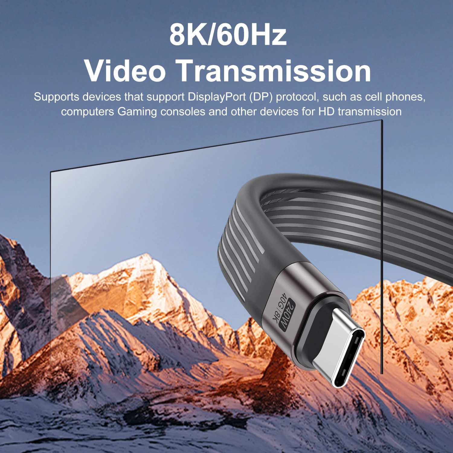 USB 4.0 Cable Portable Keychain Short USB C to Type C Cable PD240W 8K 40Gbps for Thunderbolt 3/4 iPhone 15 16 Pro SSD Power Bank