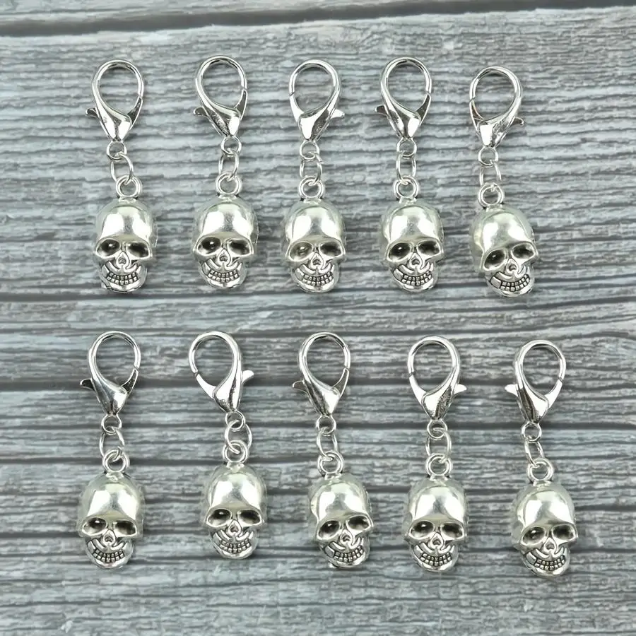 1/5/10/20/50/100pcs Gift For Her/Him s\s Halloween Party Skull Keyring Packs, Metal Hanging Ornament, Car Keychain Bag Accessory