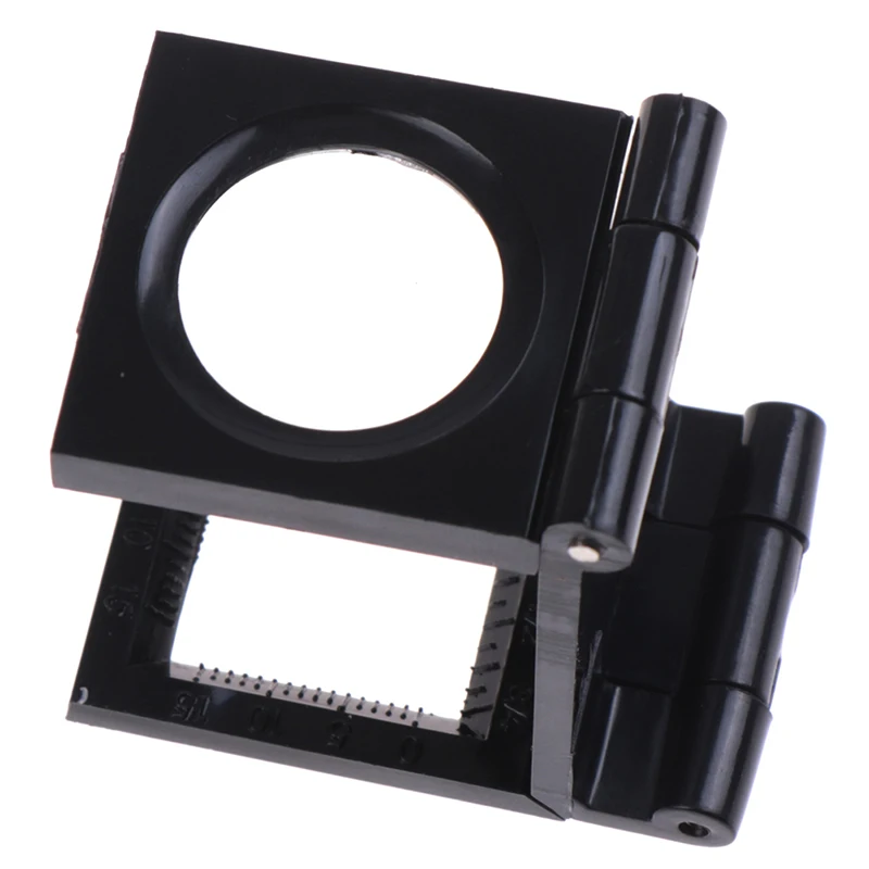 10X 28mm Folding Magnifier Stand Loupe with Scale for Textile Optical Glass Tool