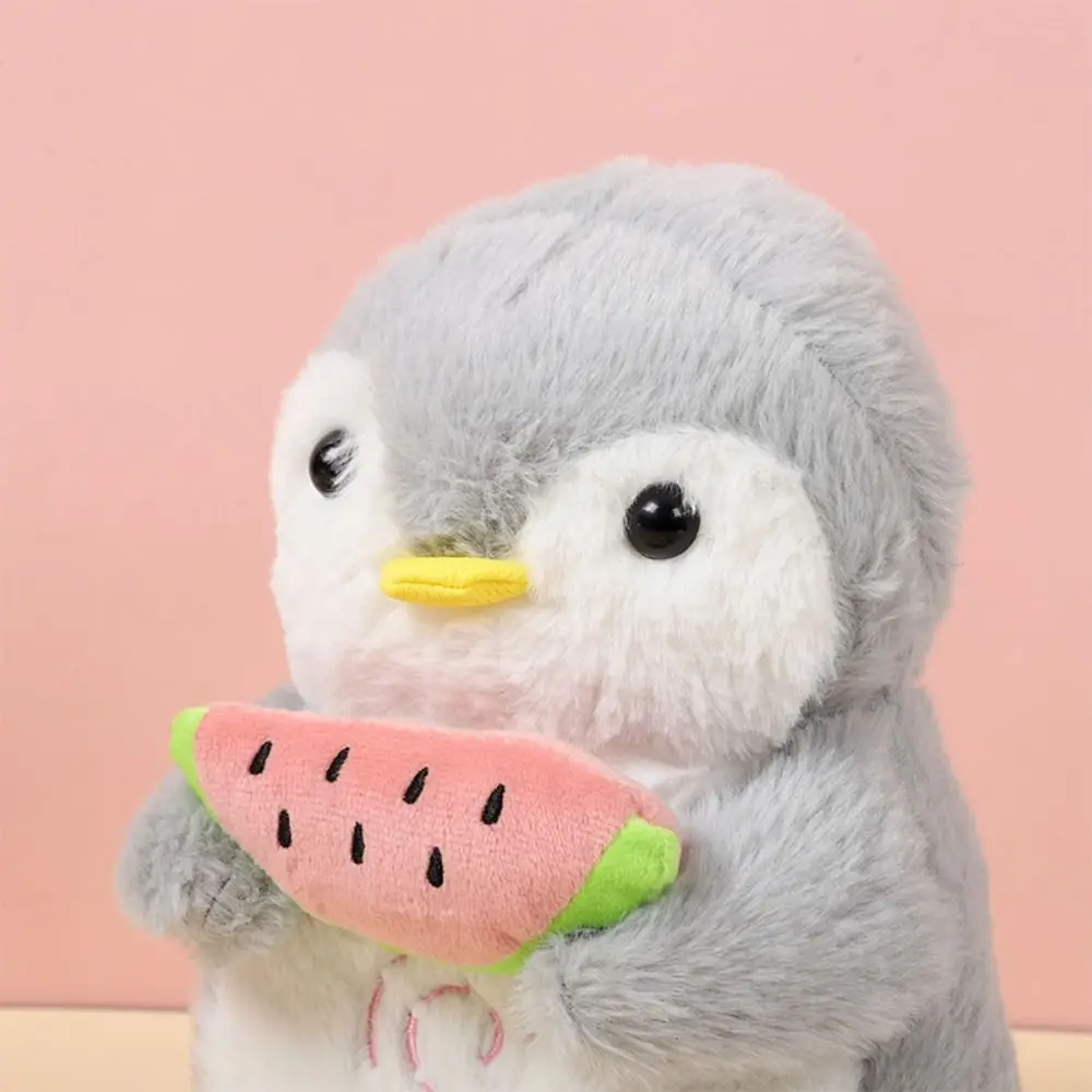 Pingüino de corazón suave, juguete de respiración, simulación de Animal relleno, juguete de respiración para bebé, luces musicales, pingüino de 25cm, juguete de peluche para calmar