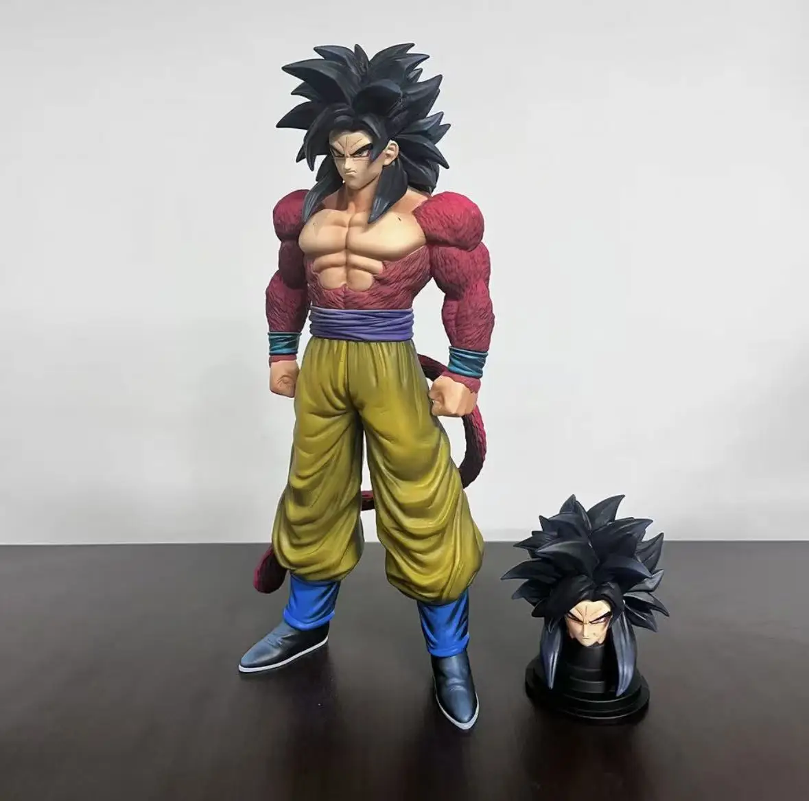 Dragon Ball Z Ssj4 Goku Figura Substituir Cabeça Super Saiyan 4 Goku Figuras de Ação Coleção Modo Brinquedos Presentes
