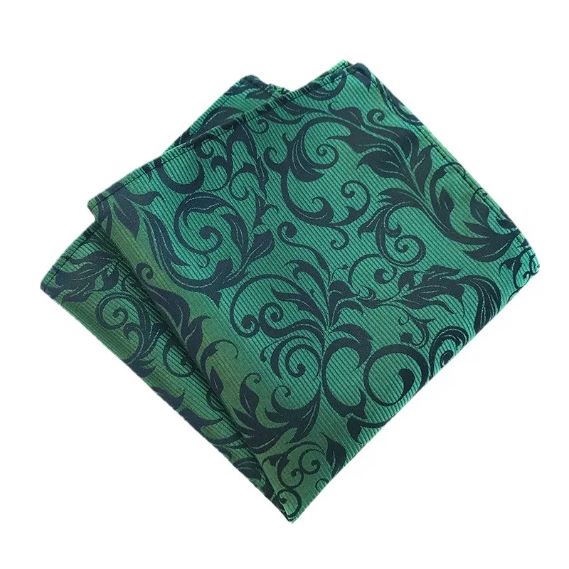 25*25cm New Man\'s Floral Leaf Polyester Pocket Square Woman\'s Wedding Casual Business Party Handkerchief