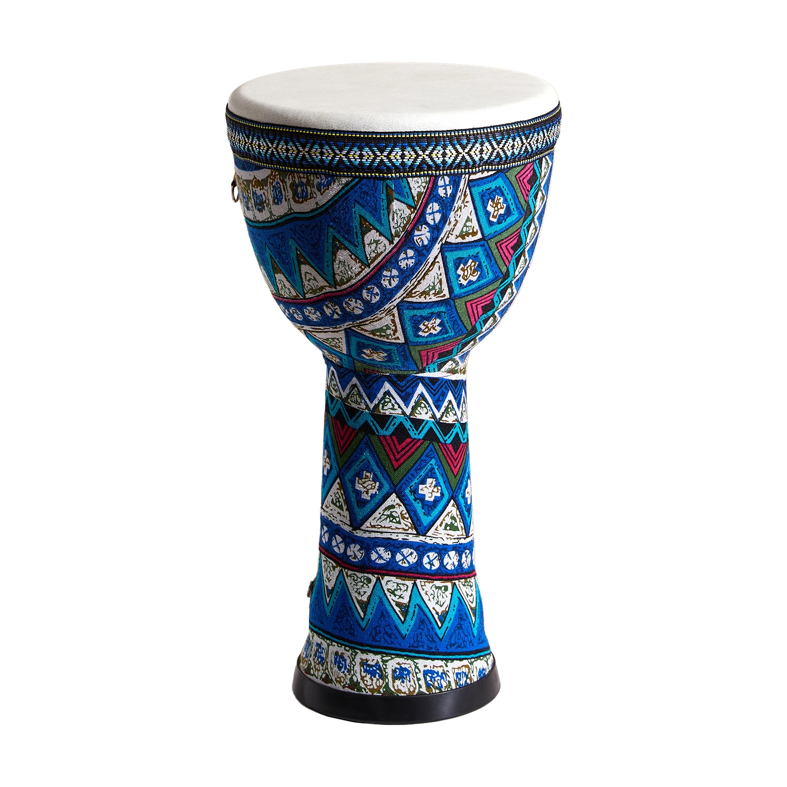 8-inch African Drum PVC Drum Body Goatskin Drum Surface Lightweight Hand Clapping Drum Percussion Instrument Colorful Pattern