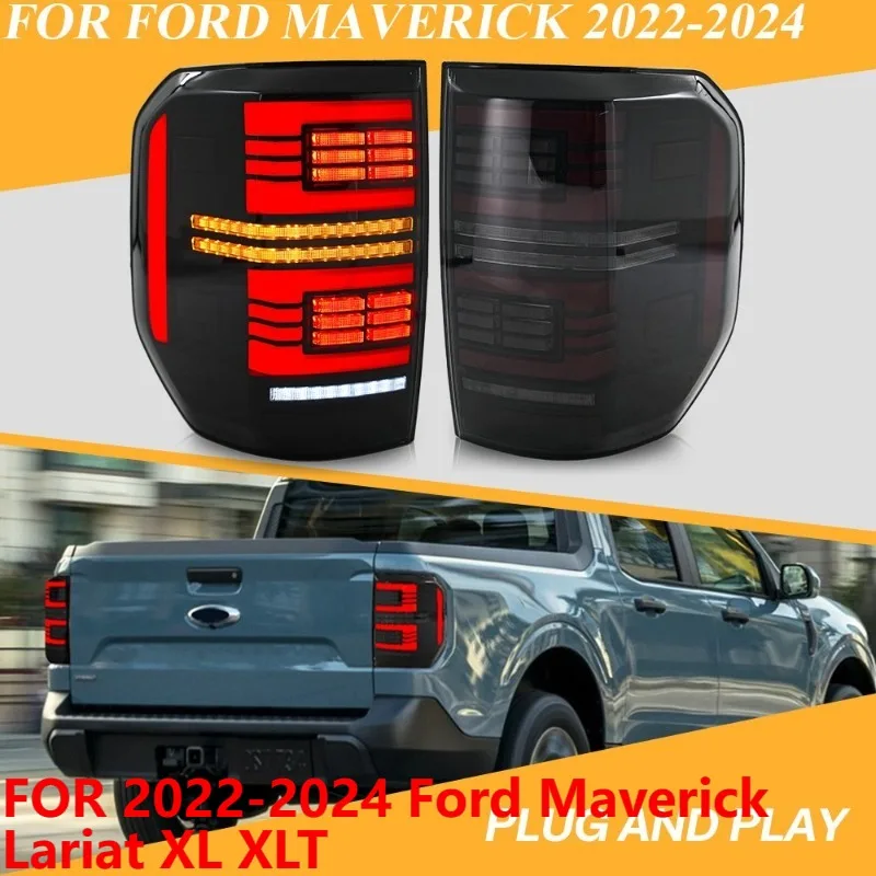 

Пара дымовых светодиодных задних фонарей для Ford Maverick Lariat XL XLT 2022-2024 гг.