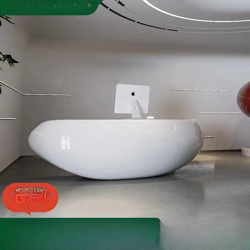 

Front desk paint company beauty salon bar checkout page special-shaped reception desk stylish simple furniture