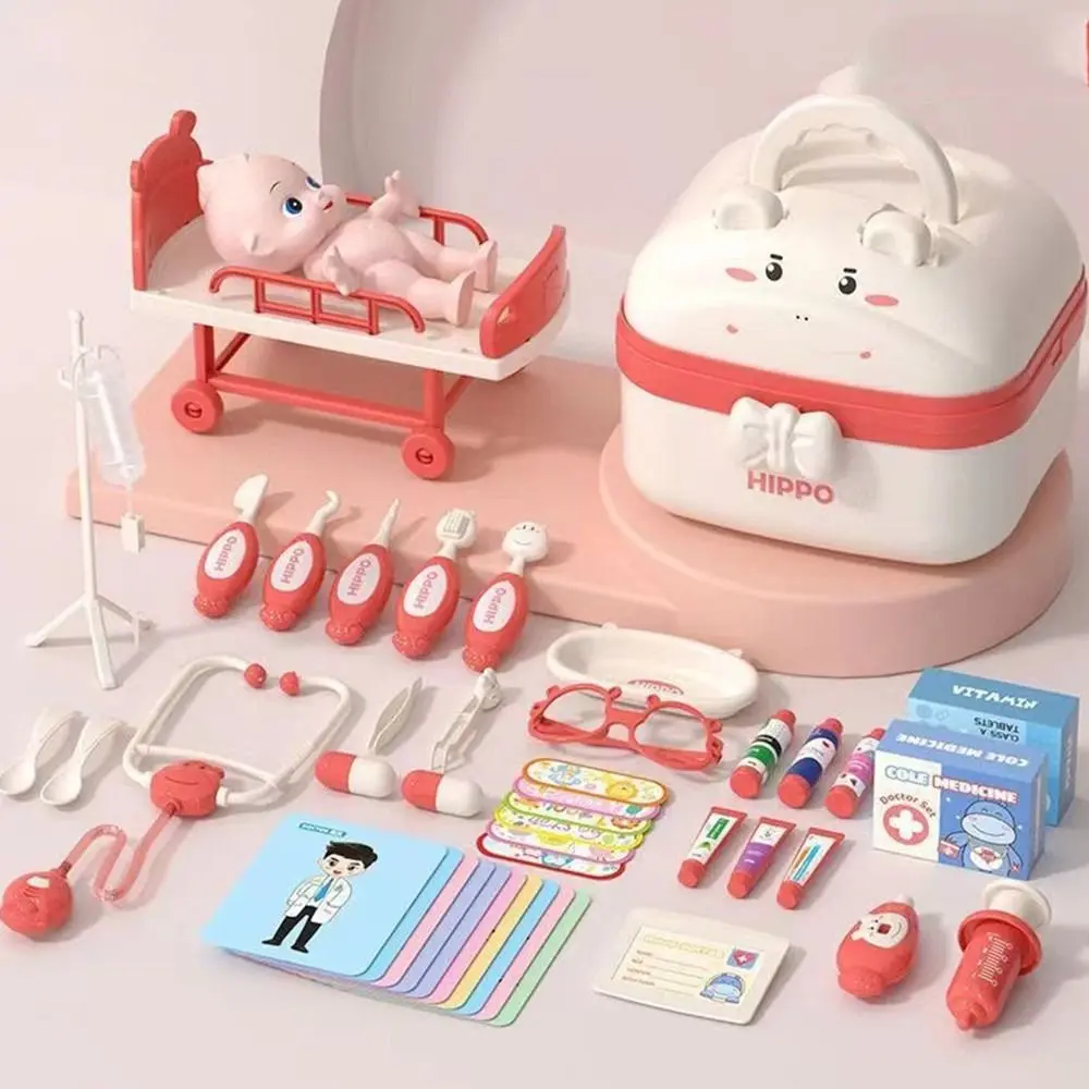 Simulation Dentist Box Doctor Pretend Role Play Kit Educational Game Pretent Play Toys Kid Stethoscope Doctor Set Blue/Pink
