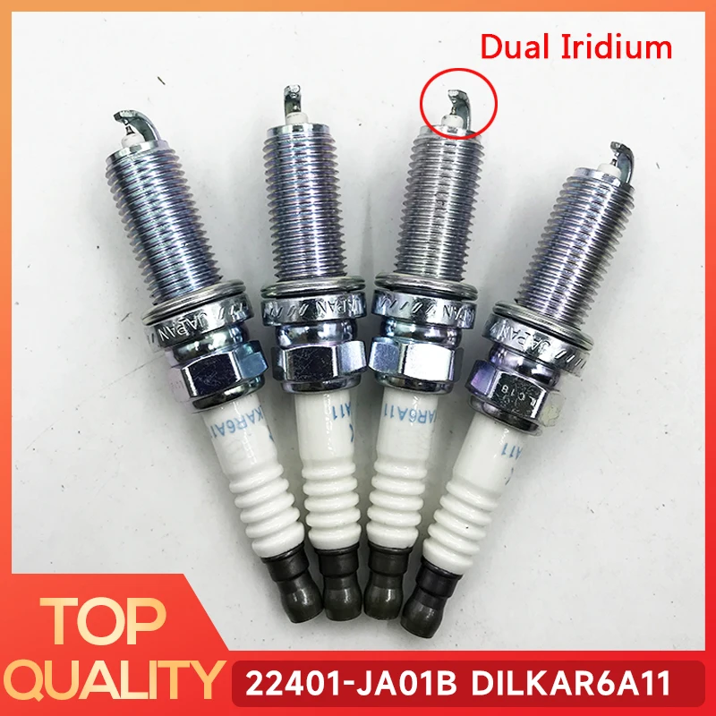 4 Uds DILKAR6A-11 22401-JA01B bujía de iridio para Nissan x-trail Sentra Rogue Altima Teana Sentra 2,5 22401JA01B DILKAR6A11