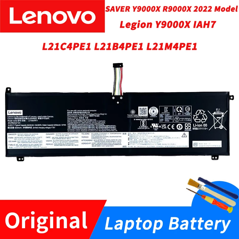 

Original Lenovo Saver Y9000X R9000X 2022 model Legion Y9000X IAH7 L21C4PE1 L21B4PE1 L21M4PE1 Laptop Battery