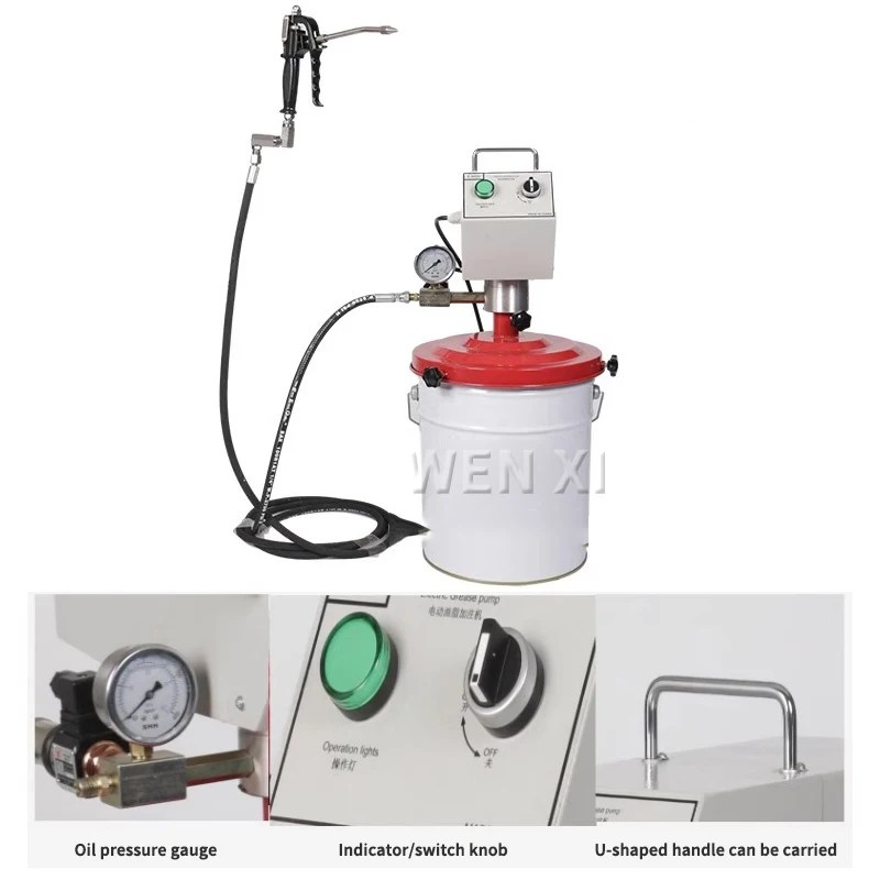 Air Operated Grease Pump Pneumatic Oil Pump 20 L Capacity Barrel With Swivel Oiling Rotatable Gun Head Oil Injection Tool