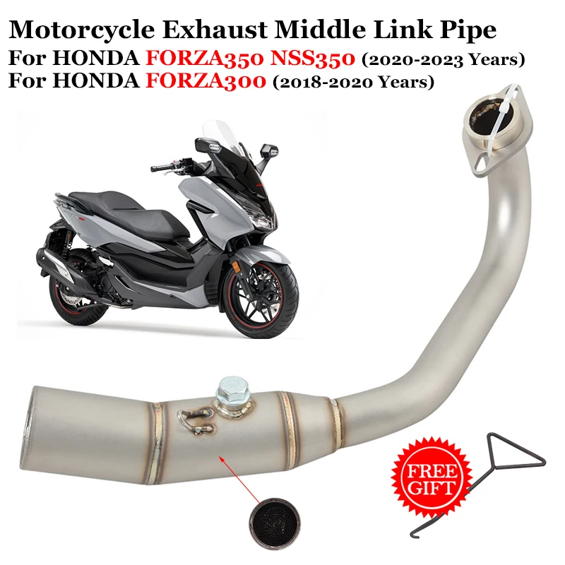 

For HONDA FORZA300 2018-2020 Motorcycle Exhaust System Escape Muffler 51mm Front Link Pipe For Honda FORZA350 NSS350 2020-2023