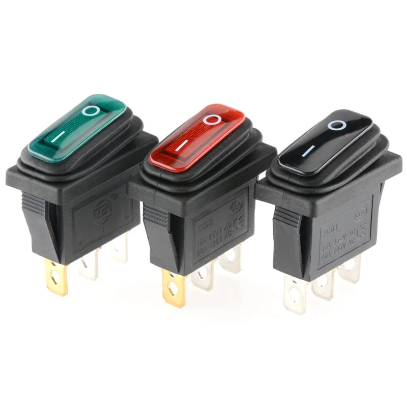 KCD3 integrated silicone waterproof  dustproof  and oil proof boat shaped switch with high current power supply  rocker switch