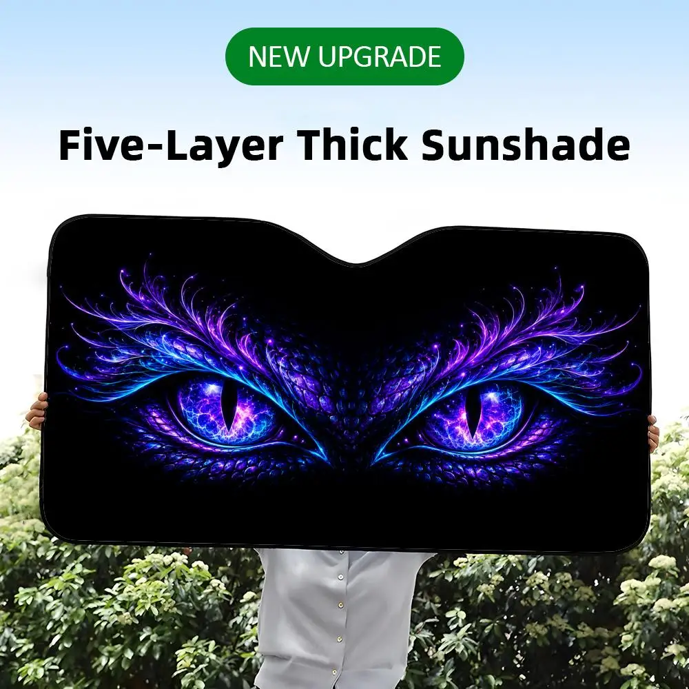 Coole Neonlicht-Augen-Sonnenblende, faltbar, universell passend für Autoscheiben, UV-Schutz, Wärmeisolierung, faltbare Abdeckung – Detail 13