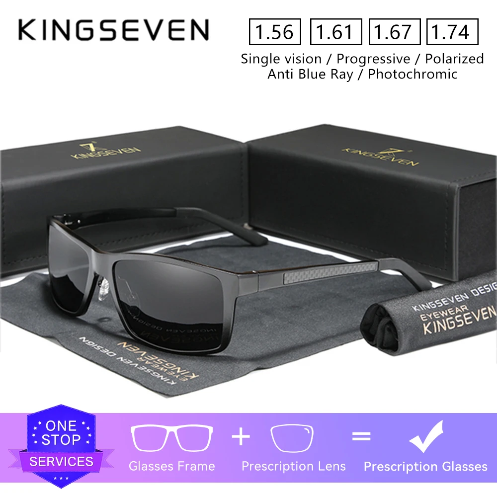KINGSEVEN marque mode hommes femmes lunettes de soleil sur Prescription carré myopie hypermétropie lunettes lentille optique lunettes décontractées