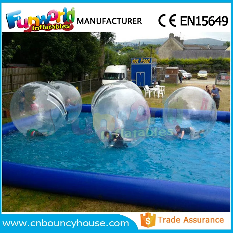 Juego inflable personalizado del deporte del verano de la piscina de agua del cubo con las bombas de aire