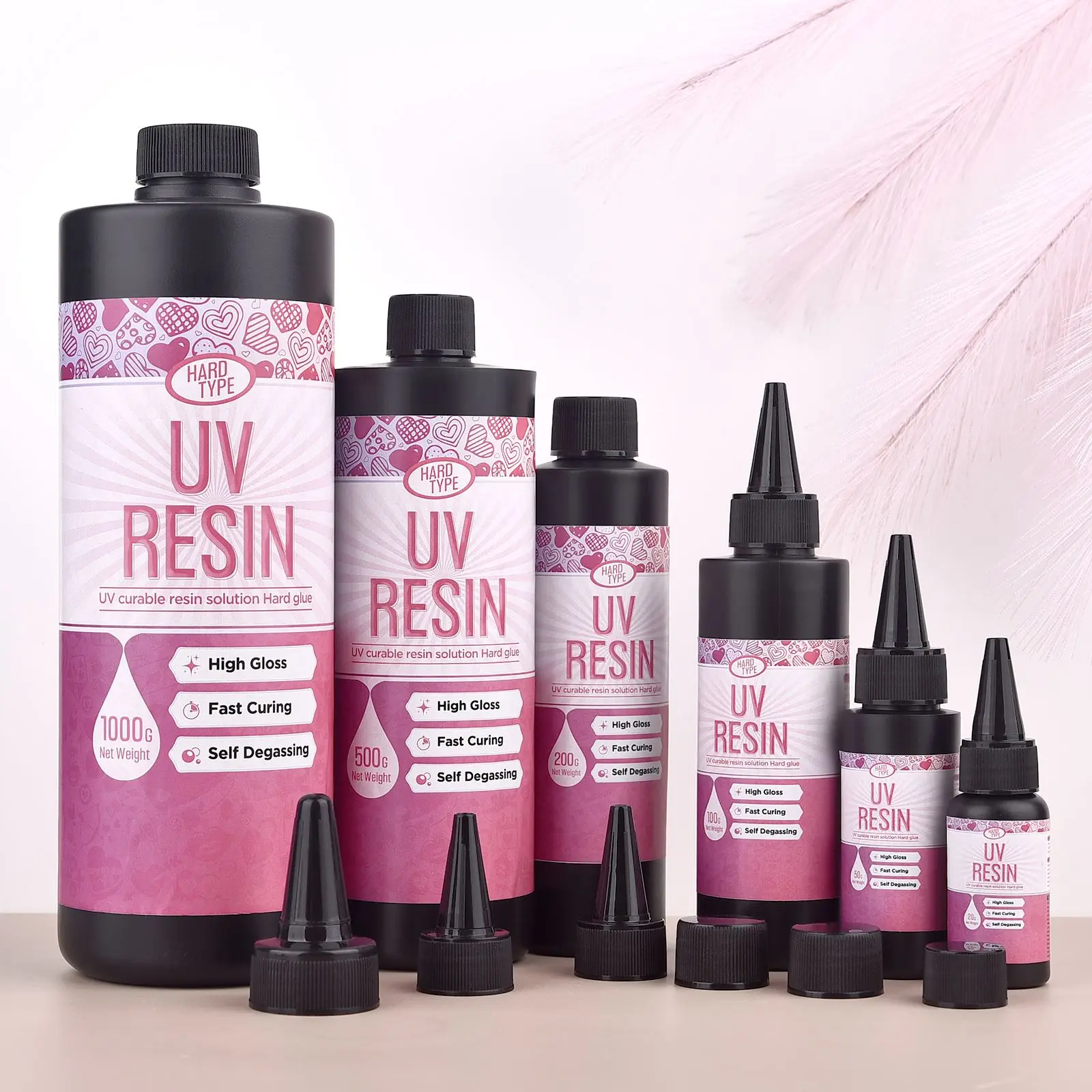 20/50/100/200/500/1000g Colla per resina UV Colla per resina epossidica dura trasparente ad asciugatura rapida per gioielli Gioielli in cristallo Artigianato Creazione