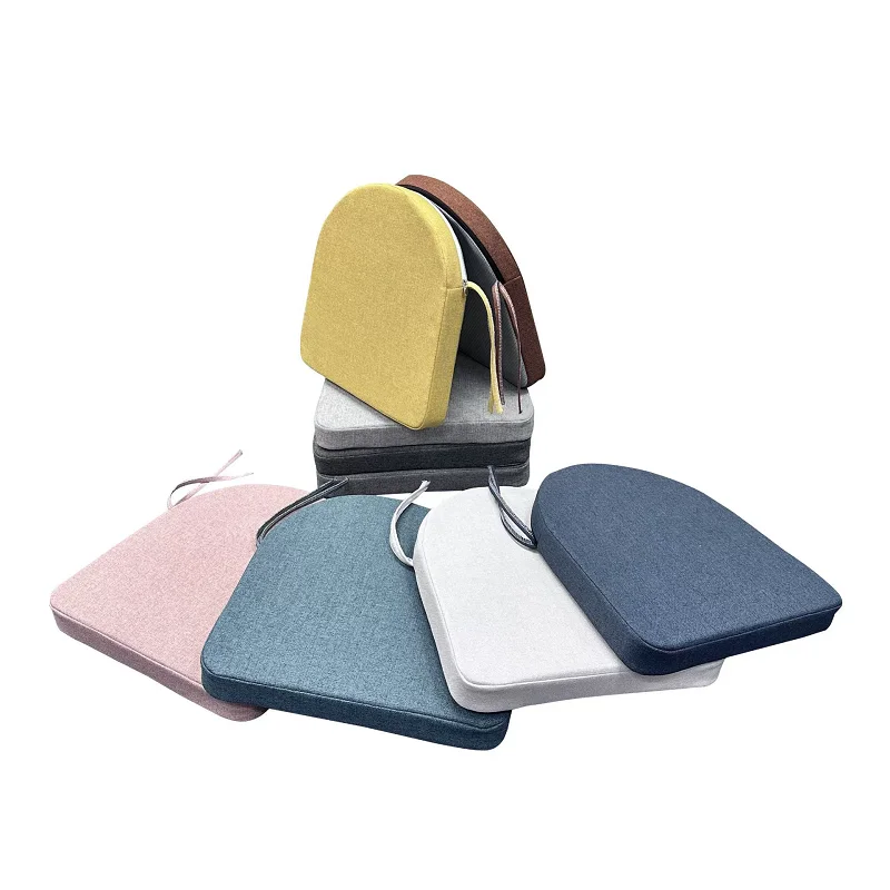 

Thickened U-Shaped Linen Dining Seat Cushion Removable Washable Waterproof Anti-Slip Simple Japanese Style Cushion for Home