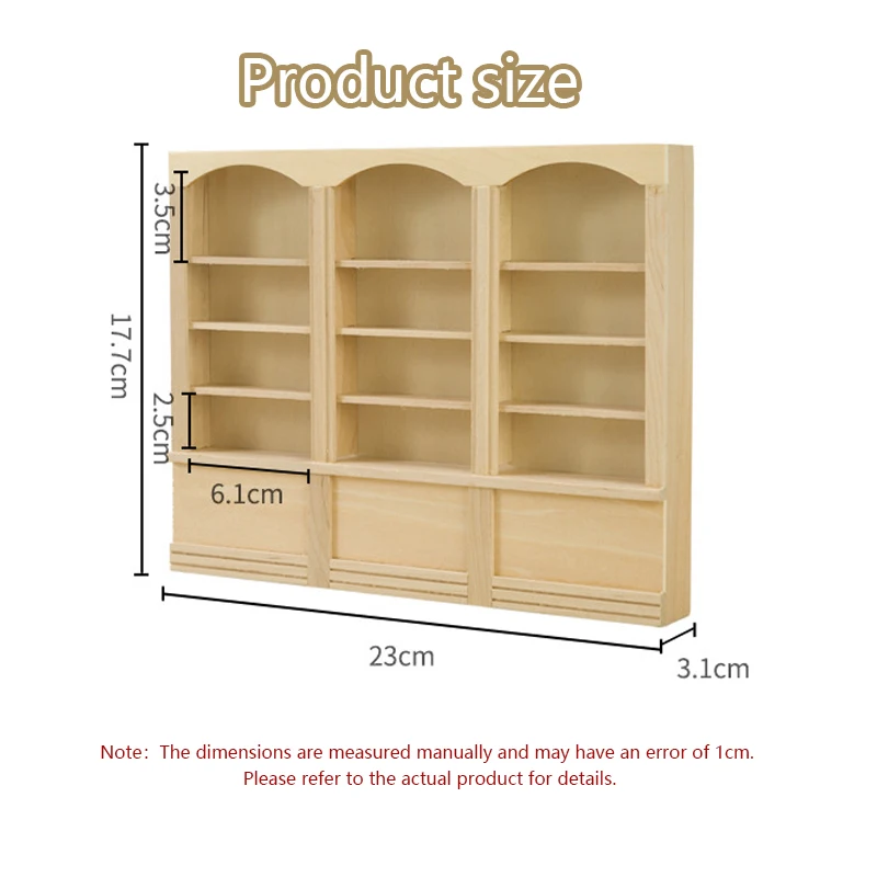 1:12 Scale mini storage miniature cupboard bookshelf classic wooden hutch kitchen dollhouse bookcase wood cabinet home figurines