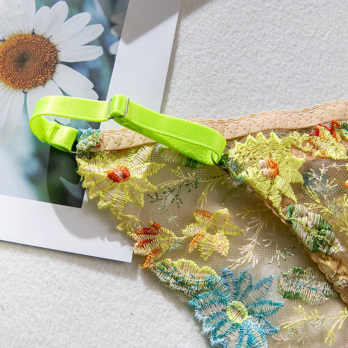 Bloemen exotische bh set dames kant bloem borduurwerk print lingerie set vrouwelijke micro bikini doorzichtig ondergoed