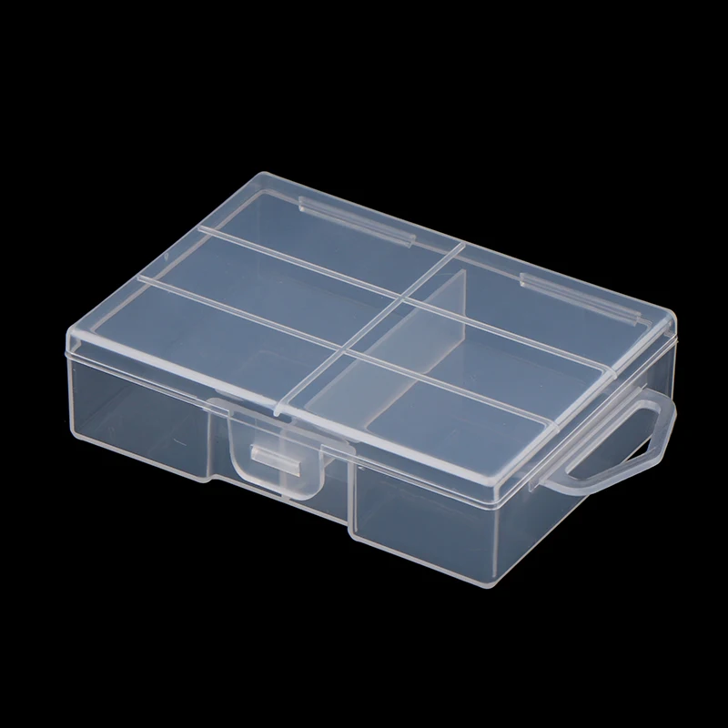 Transparent Battery Storage Box For 18650 Batteries Plastic Organizer With Hardware Accessories And Clear Divider With Cover,