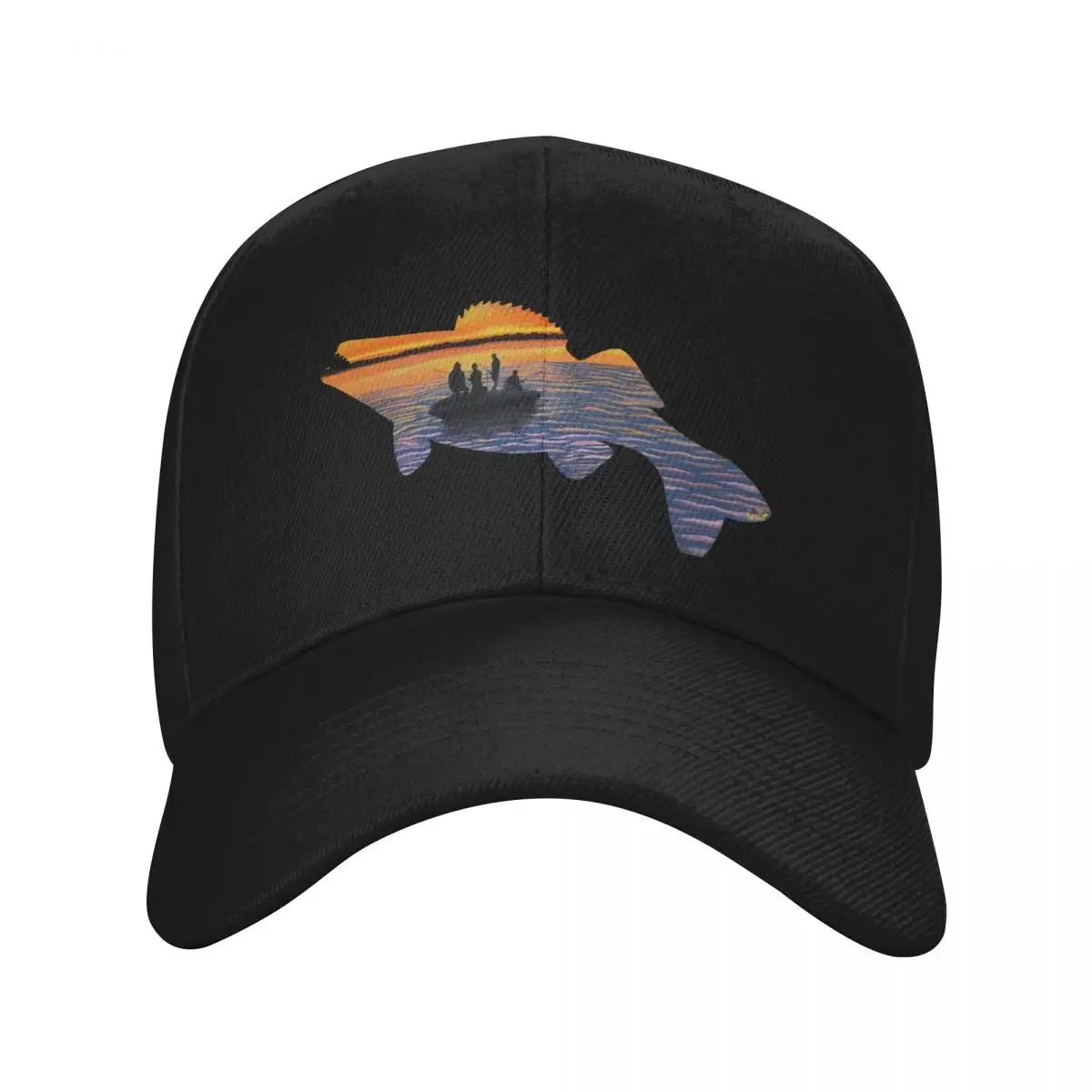 Walleye Silhouette - Lake Life - Blue Grey Baseball Cap Beach Outing Horse Hat hats for men Women Men's