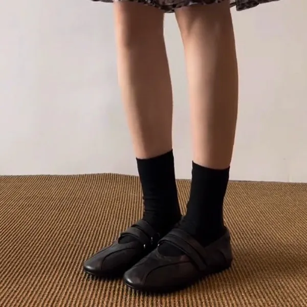 Zapatos Mary Jane con Velcro 2026, Versátiles, de Boca Poco Profunda, para Mujer, Estilo Casual Diario, Suela Plana