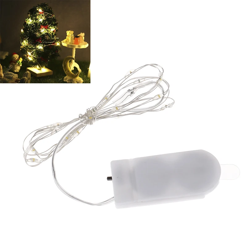 1:12 Dollhouse Miniature Led String Lights Doll House Decor Dollhouse Christmas Tree  Scene Accessories