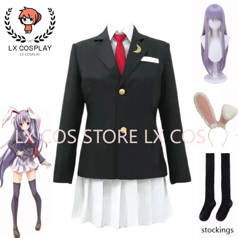 Anime Touhou Project Travel Udongein Inaba Cosplay Costumes Women Dress Girls Skirt High School Uniform Halloween Carnival Suit