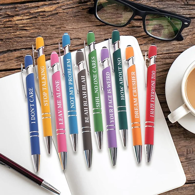 10Piece Inspirational Slogan Pen Fine Point Gel Pens Athletic Set Interesting Writing Pen Gel Ink Pen Ballpoint Pen