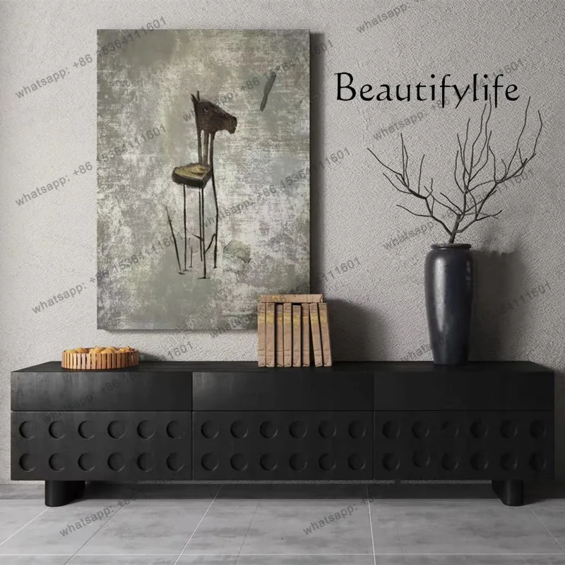 

Italian Nordic TV Cabinet Living Room Locker Medieval Retro Wind Floor Cabinet Villa Model Room Decorative Cabinet