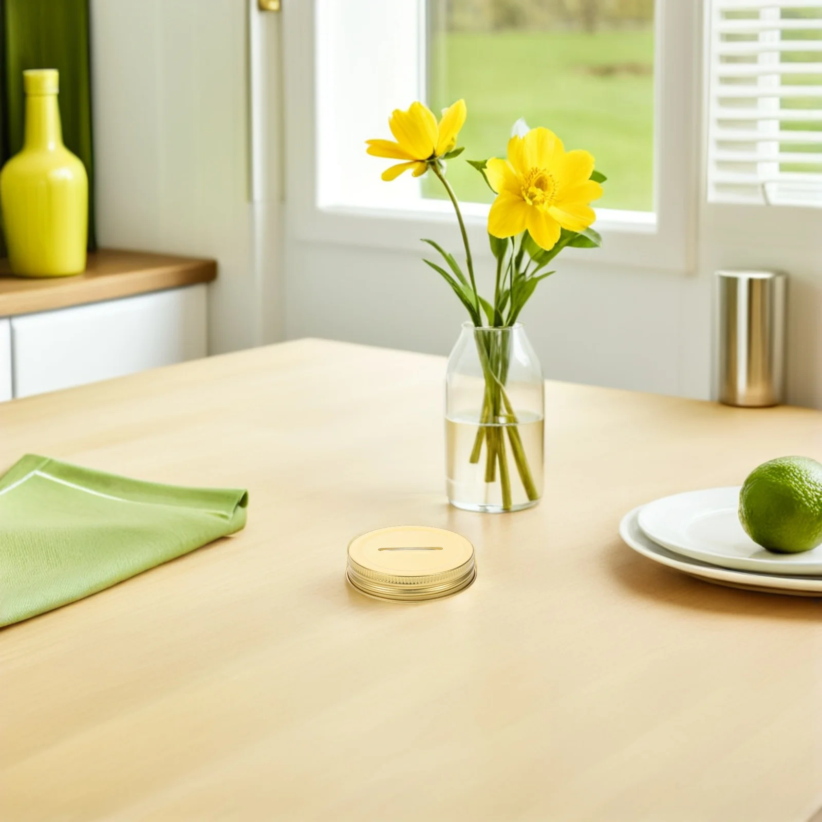 

50Pcs Piggy Bank Slot Covers - 70Mm Tinplate Mason Jar Lid - Metal Coin Insert for Regular Mouth Savings Jar Storage