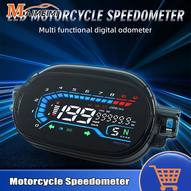 

NEW Digital LED Motorcycle Instruments Speedometer Odometer Dashboard 12000rpm RPM Fuel Level Meter For Yamaha Y125ZR Y125Z