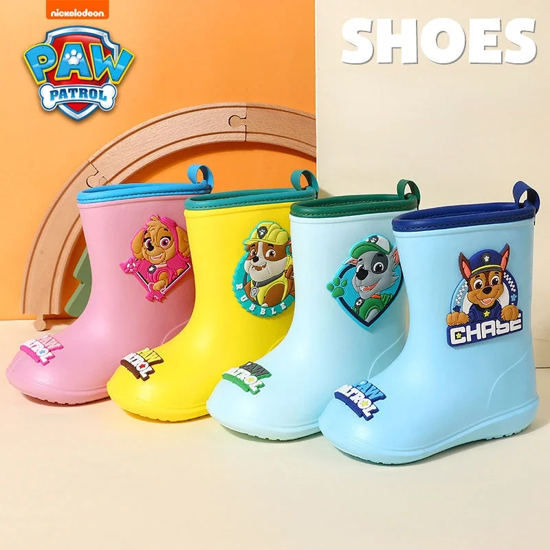 Paw Patrol Chase Skye Anime Cartoon Cute Children Rain Shoes for Boy Girl Waterproof EVA Rubber Non Slip Toddler Kids Rain Boots