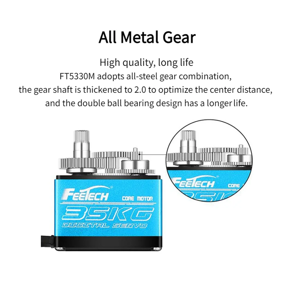 35KG Digital Standard Servo Steel Gear Core Motor 180 Degree High Torque Waterproof Servos for Robot Car Aircraft Model #T3