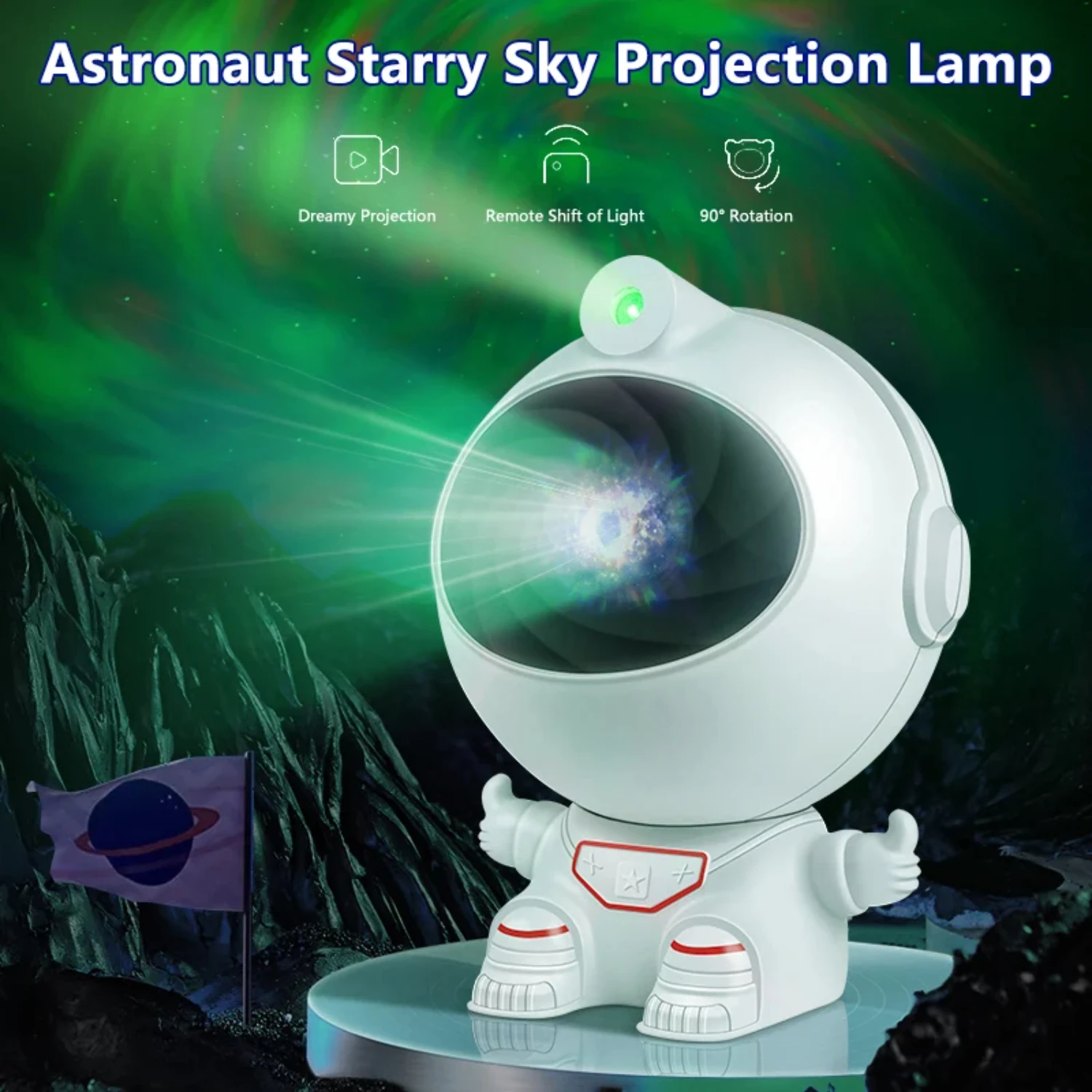 Star Mini Astronaut Projector Aurora Atmosphere Night Light Decoration Bedroom Room Decorative  Children Gifts