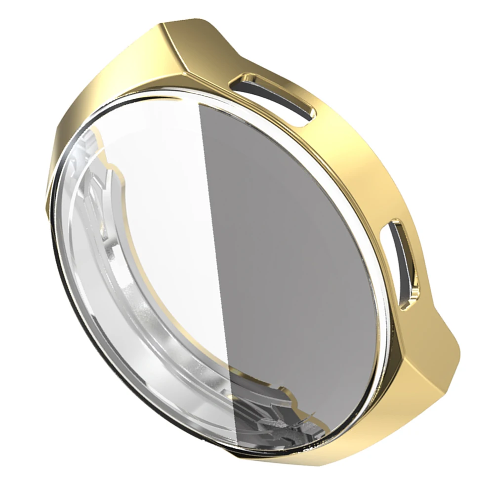

Plating Full Screen Watch Case Protective Cover Delicate Watch Shell Compatible for Huawei Watch (Golden)