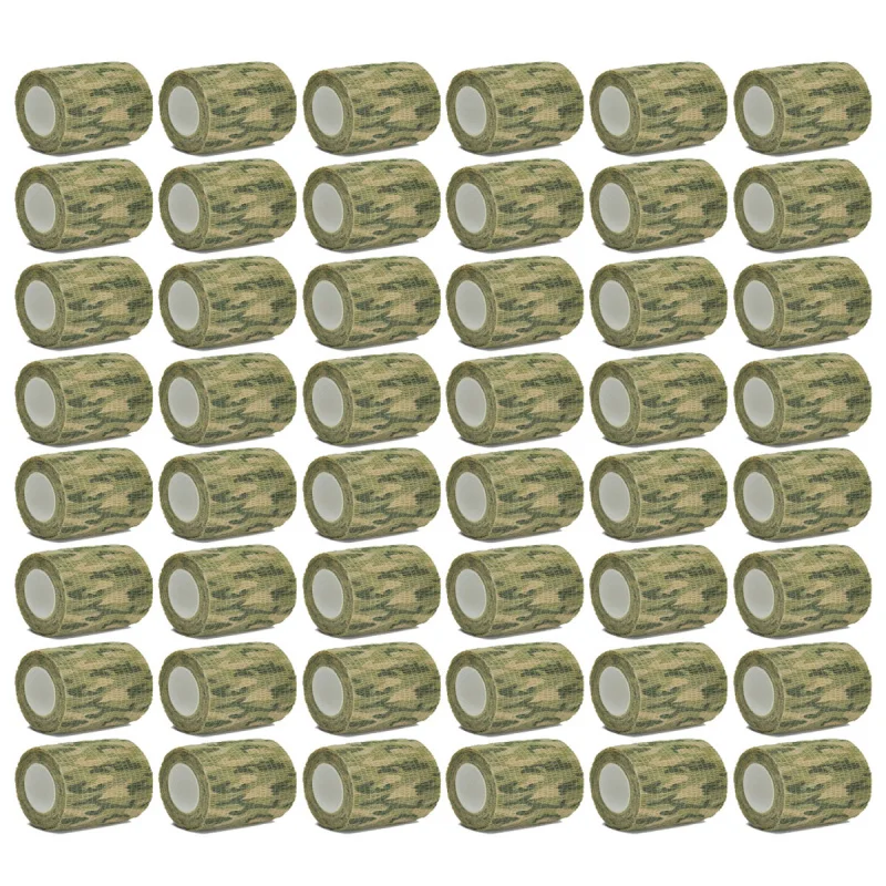 

1/48pcs 4.8m grass camouflage sports elastic bandage wrapped with knee support pad, finger ankle palm elastic plastic