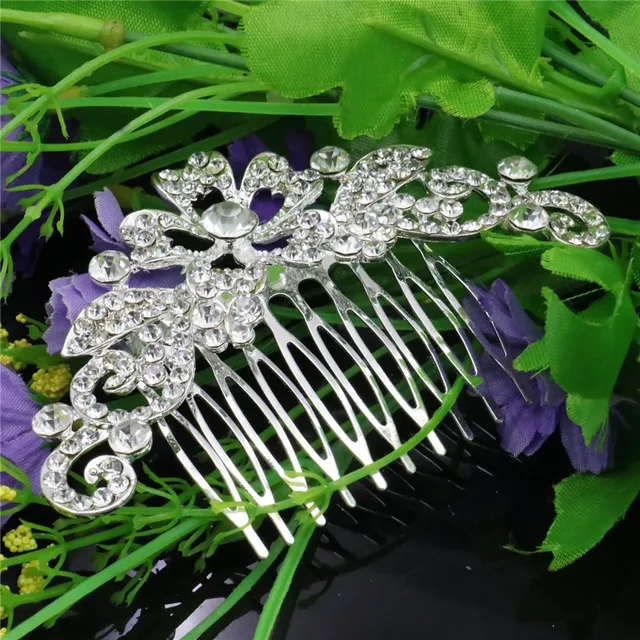 Wedding Bridal Crystal Hairpin Flowers Leaves Shape Hair Comb Hair Clips Women Headwear Fashion Jewelry Accessories Girl Gifts