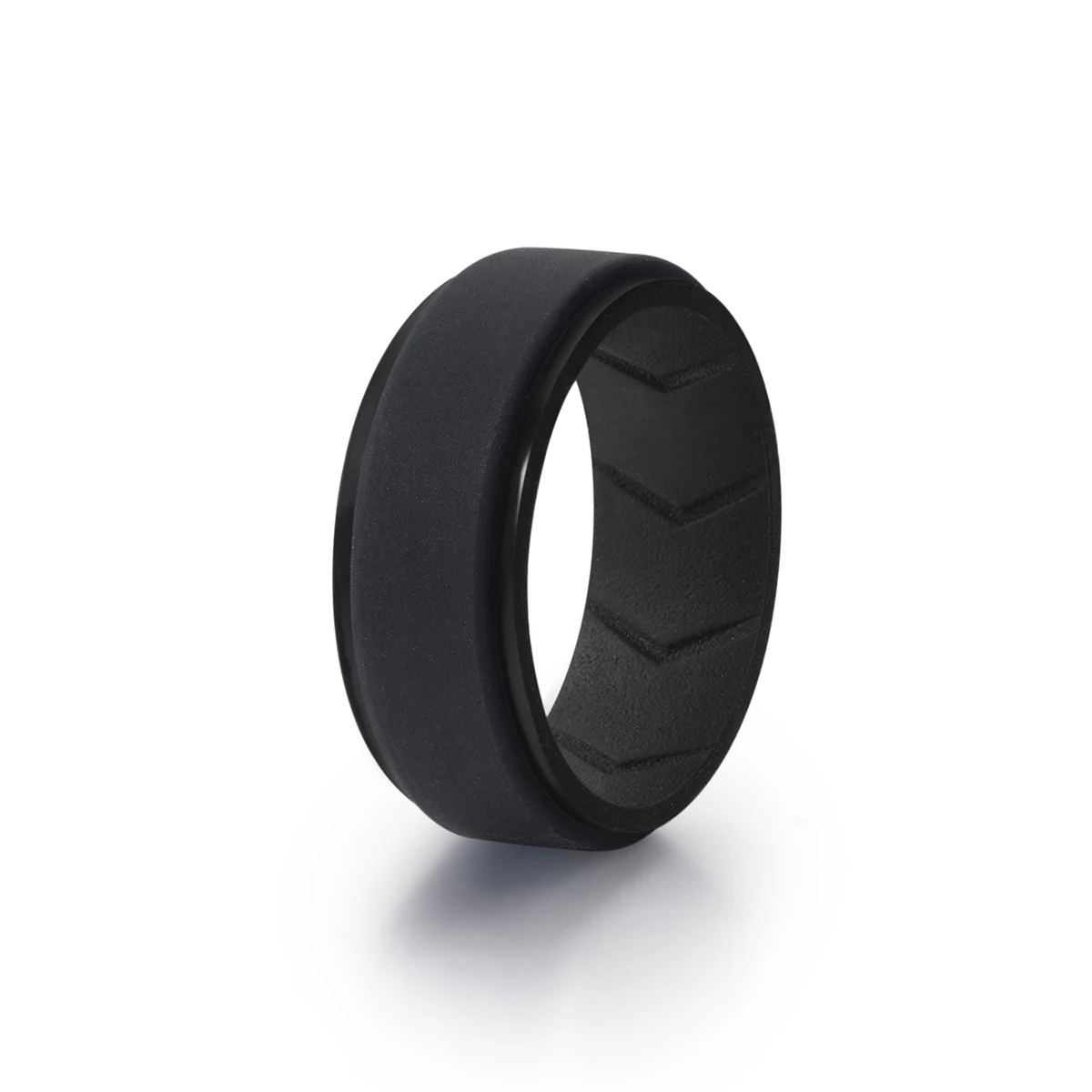 7Pcs Colorful Silicone Rings for Men, 8mm Wide Rubber Wedding Bands, Soft Breathable Hypoallergenic Rings, US Size 7-15