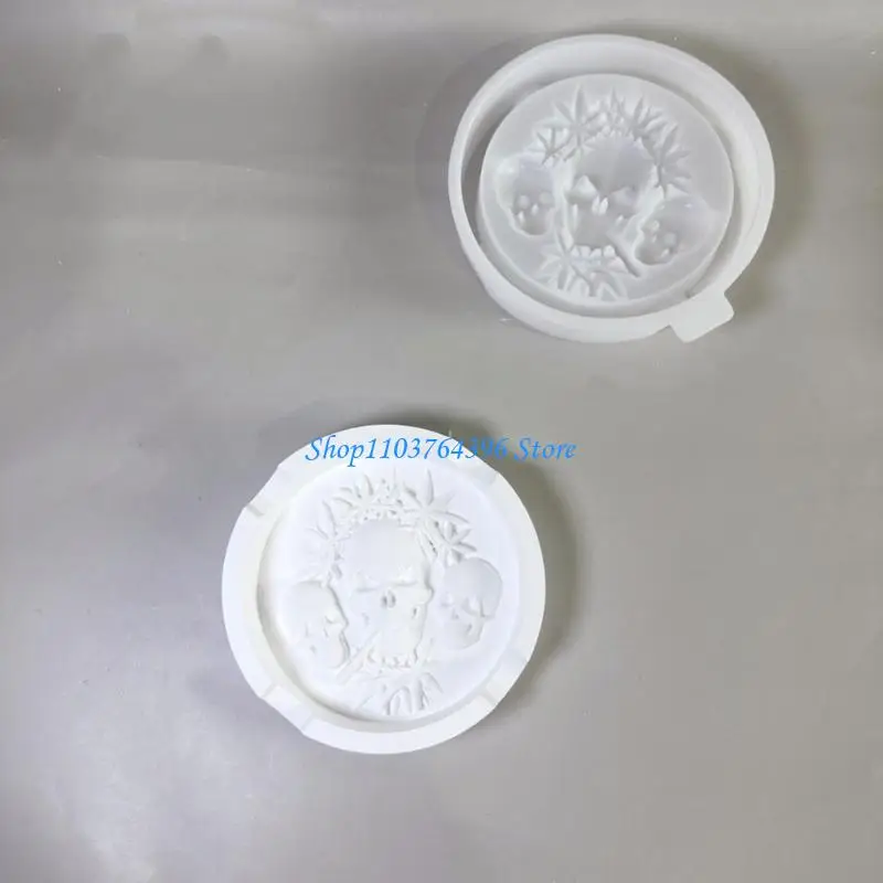 قالب راتينج جمجمة عالي الدقة لصناعة منفضة سجائر فريدة من نوعها قابلة لإعادة الاستخدام قالب سيليكون مرن هدية الهالوين