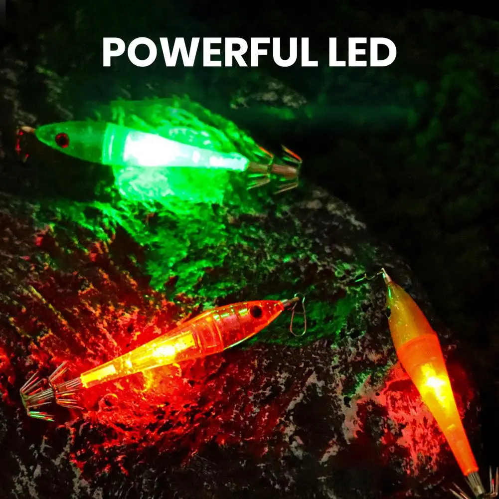 Fishing Lure Light with Squid Hook Deep Drop Underwater Fish Collection Tool Lure Bait LED Luminous Lamp Sea Fishing Accessories