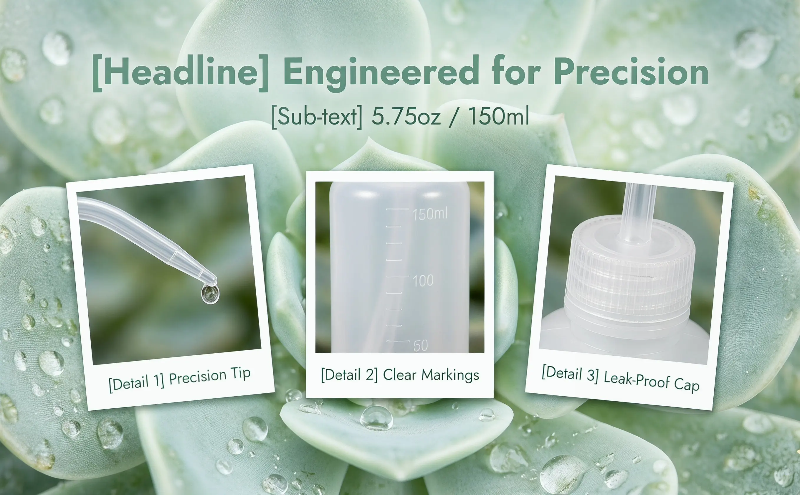 3Pcs Plastic Wash Bottles Squeeze Bottles with Graduated Markings for Precise Liquid Dispensing Watering Indoor Plants