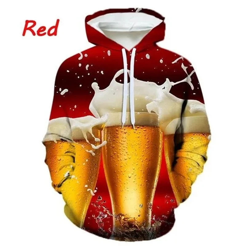 Celebrating Beer Festival 3D Printing Hoodie Creative Casual Fashion Men's Cool Hooded Sweatshirt Street Comfortable Top Hoody