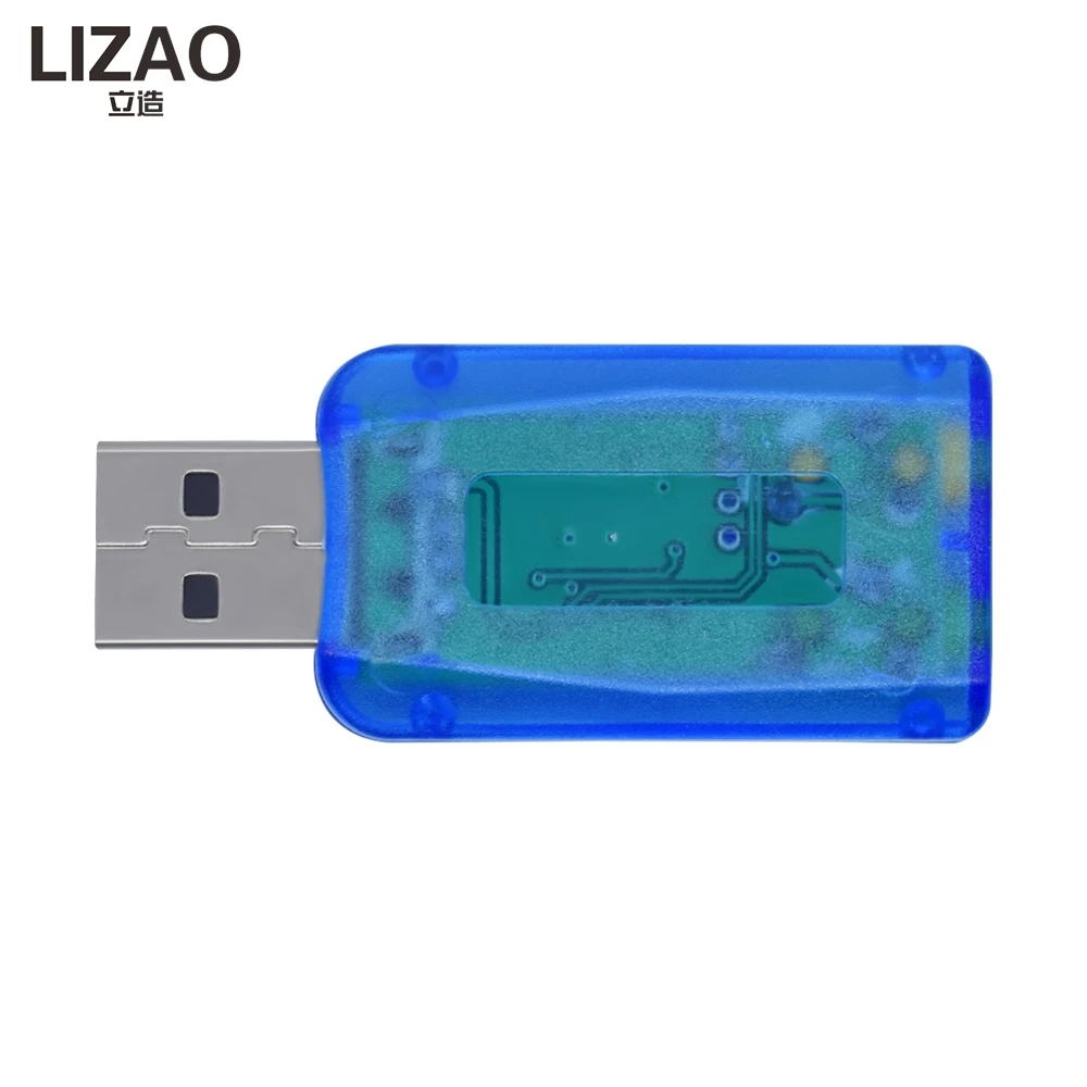 LIZAO Mini USB External Sound Card 3D Stereo 5.1 Audio Adapter USB to 3.5mm Mic/Headphone Jack for Laptop/PC