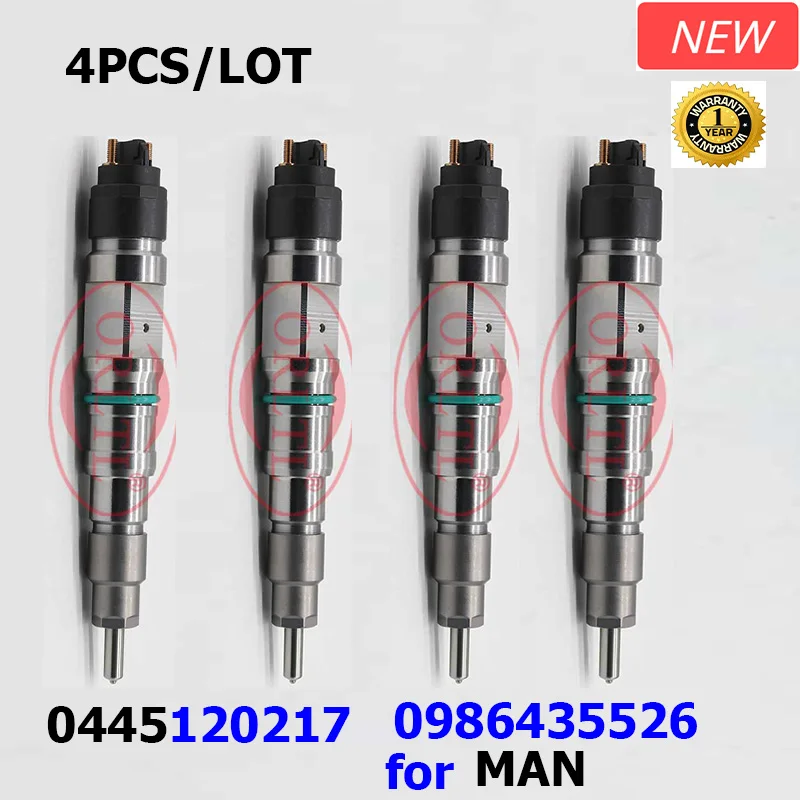 

4PCS ORLTL New Diesel Injector 0445120217 0 445 120 217 Nozzle 0986435526 For MAN Truck 51101006064 51101006126 51101009126