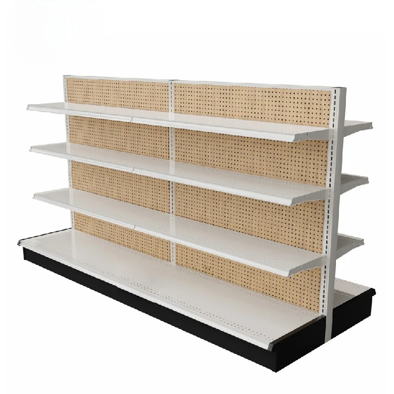 White Commercial American Metal Display Rack Grocery Store Gondola Supermarket Shelf